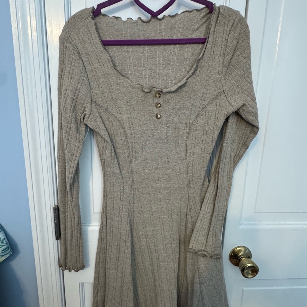 Vintage Contempo Casuals Ribbed knit Mini Dress – Med. Classic Cute Contemporary